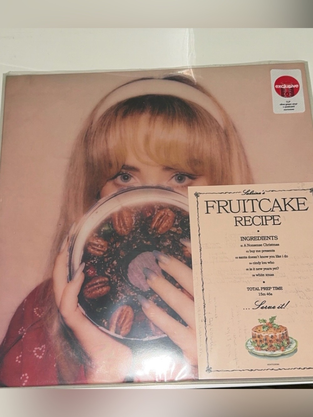 sabrina carpenter olive green fruitcake vinyl target edition